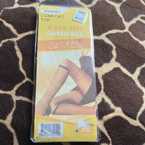 Vintage Sheer White Knee Highs - Queen Size